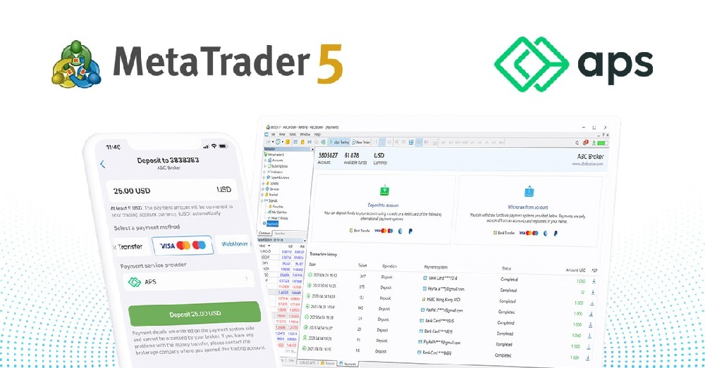 MT4交易平台下载-支付服务提供商APS加入MetaTrader 5的内置支付系统